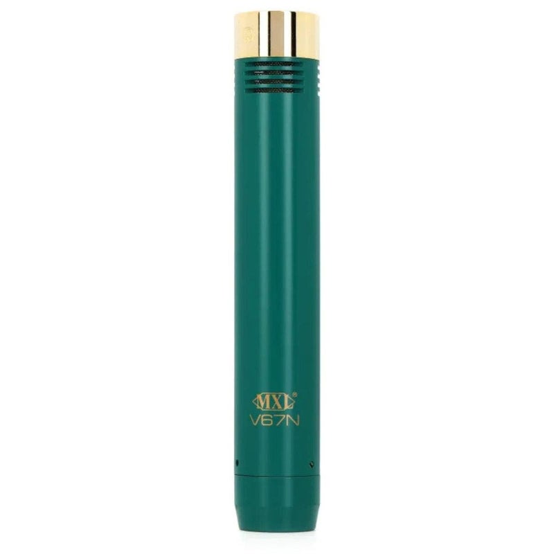 MXL V67N Small Diaphragm Condenser Instrument Microphone with Cardioid and Omni Capsules - Green / Gold - Image 1